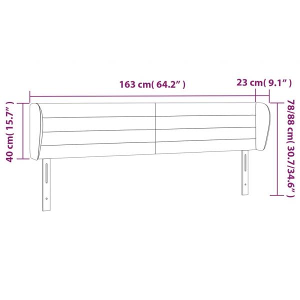 Kopfteil mit Ohren Schwarz 163x23x78/88 cm Stoff