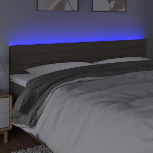 LED Kopfteil Taupe 160x5x78/88 cm Stoff