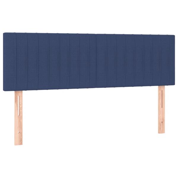 Boxspringbett mit Matratze & LED Blau 140x200 cm Stoff