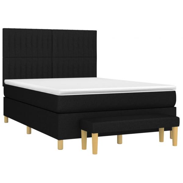 Boxspringbett mit Matratze Schwarz 140x190 cm Stoff