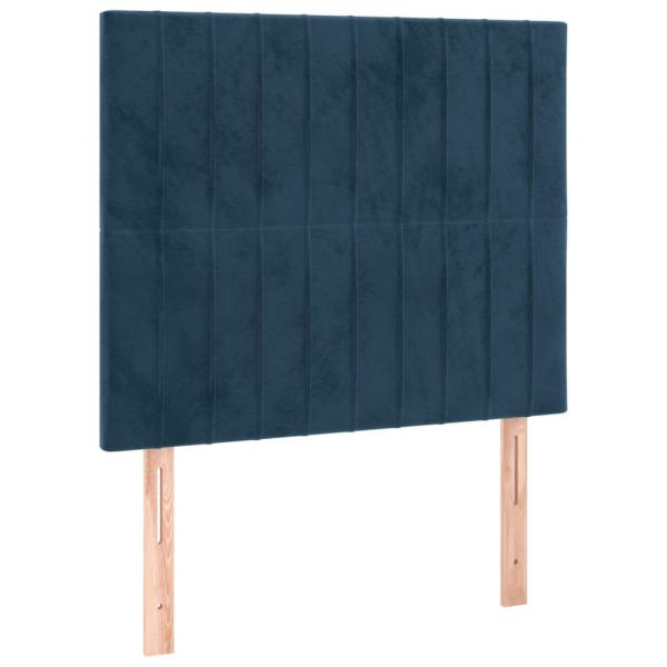 Kopfteile 2 Stk. Dunkelblau 90x5x78/88 cm Samt