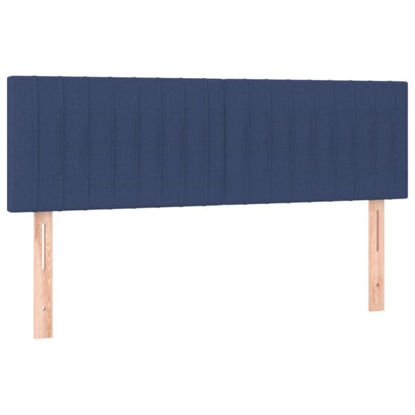 Boxspringbett mit Matratze Blau 140x190 cm Stoff