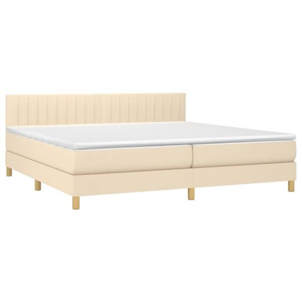 Boxspringbett mit Matratze Creme 200x200 cm Stoff