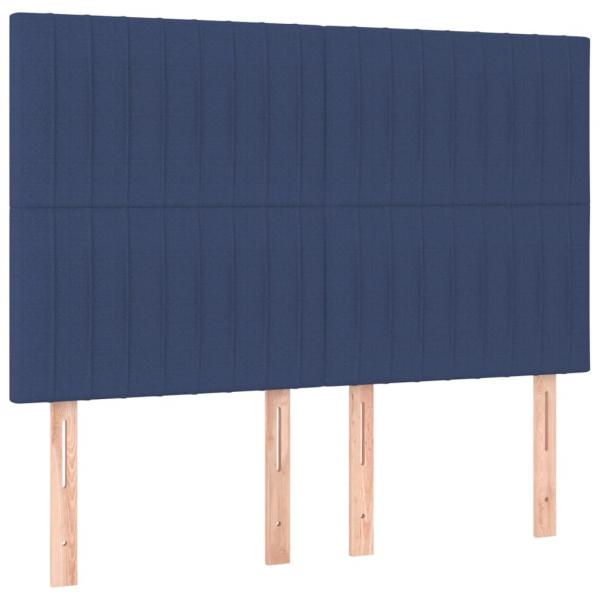 Kopfteile 4 Stk. Blau 72x5x78/88 cm Stoff