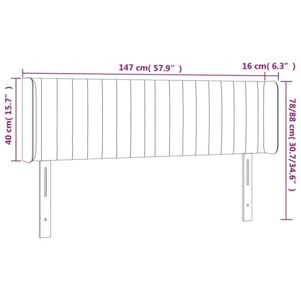 Kopfteil mit Ohren Dunkelblau 147x16x78/88 cm Samt