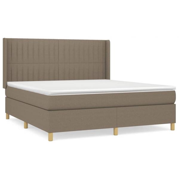 Boxspringbett mit Matratze Taupe 180x200 cm Stoff