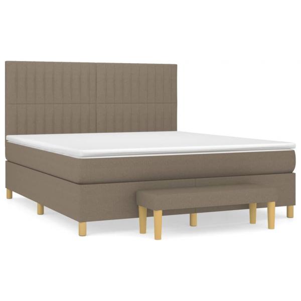 Boxspringbett mit Matratze Taupe 180x200 cm Stoff