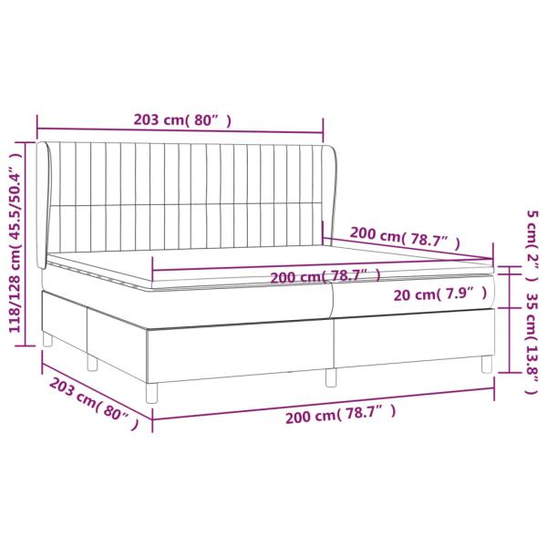 Boxspringbett mit Matratze Schwarz 200x200 cm Stoff