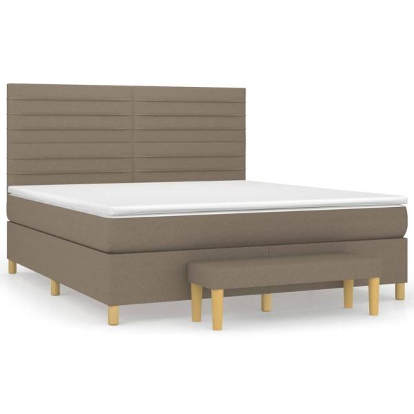 Boxspringbett mit Matratze Taupe 160x200 cm Stoff