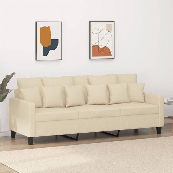 ARDEBO.de - 3-Sitzer-Sofa Creme 180 cm Stoff