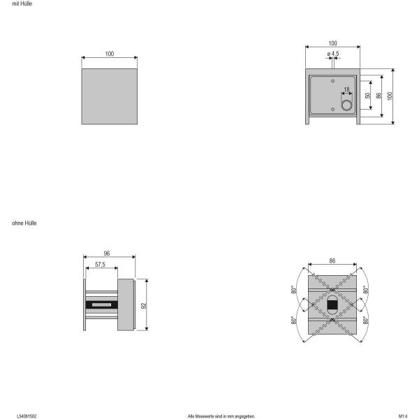 EVN LED Wandanbauleuchte - 2-flammig (up + down) - anthrazit IP54 - 220-240V - 2x3,1W - 3000K - 2x190lm (L54061502)