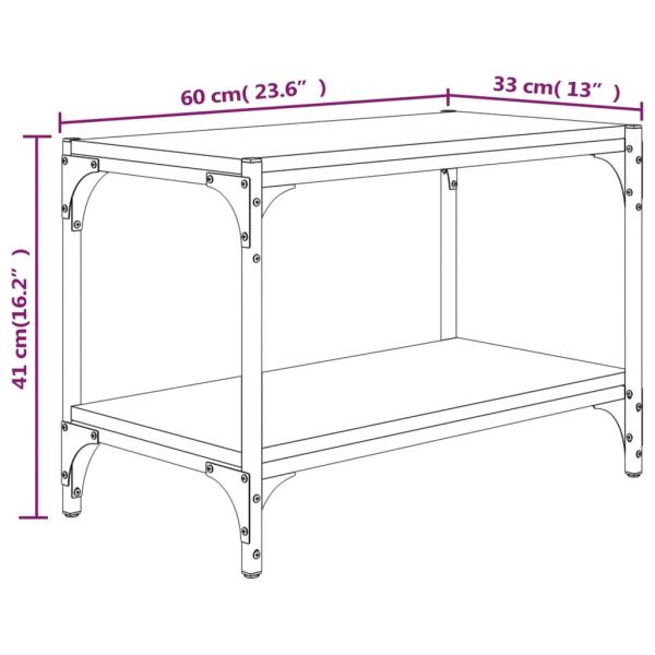 TV-Schrank Grau Sonoma 60x33x41 cm Holzwerkstoff und Stahl