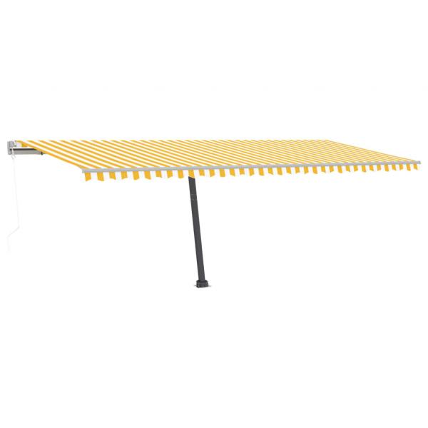 Automatische Markise mit LED & Windsensor 600x300 cm Gelb/Weiß