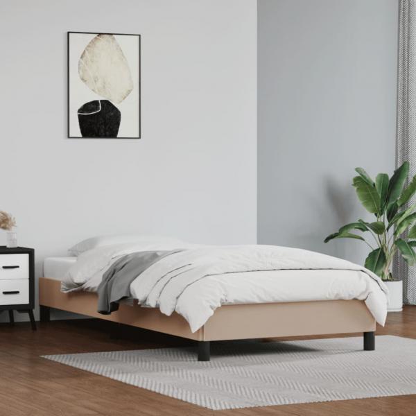 ARDEBO.de - Bettgestell Cappuccino-Braun 90x200 cm Kunstleder