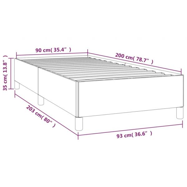 Bettgestell Schwarz 90x200 cm Kunstleder