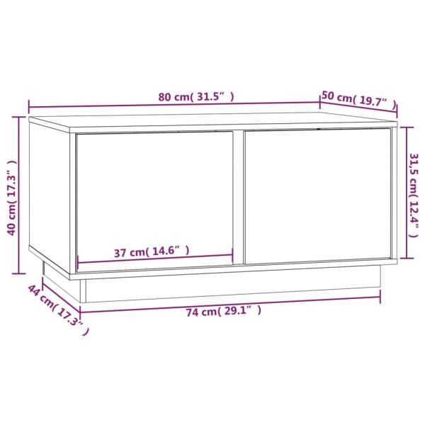 Couchtisch Weiß 80x50x40 cm Massivholz Kiefer