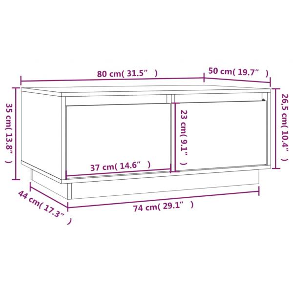 Couchtisch Grau 80x50x35 cm Massivholz Kiefer