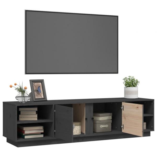 TV-Schrank Grau 156x40x40 cm Massivholz Kiefer