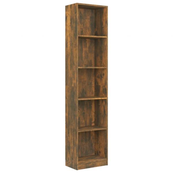 Bücherregal 5 Fächer Räuchereiche 40x24x175 cm Holzwerkstoff