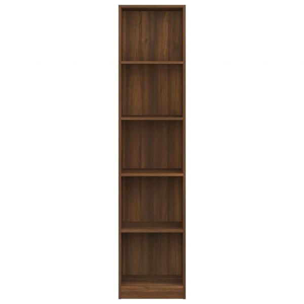 Bücherregal 5 Fächer Braun Eiche 40x24x175 cm Holzwerkstoff