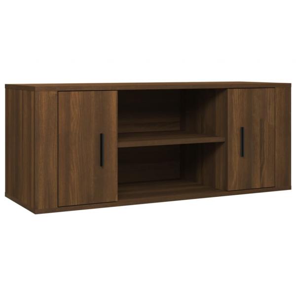 TV-Schrank Braun Eichen-Optik 100x35x40 cm Holzwerkstoff