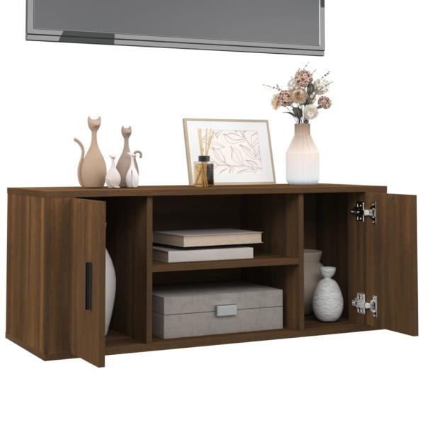 TV-Schrank Braun Eichen-Optik 100x35x40 cm Holzwerkstoff