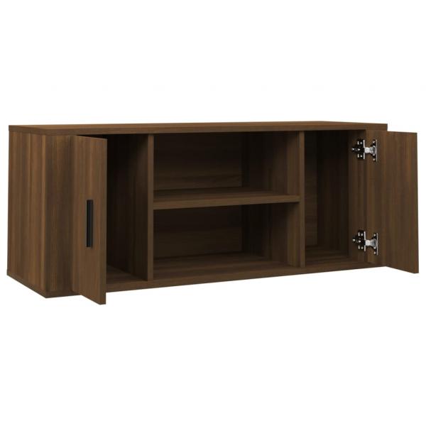 TV-Schrank Braun Eichen-Optik 100x35x40 cm Holzwerkstoff