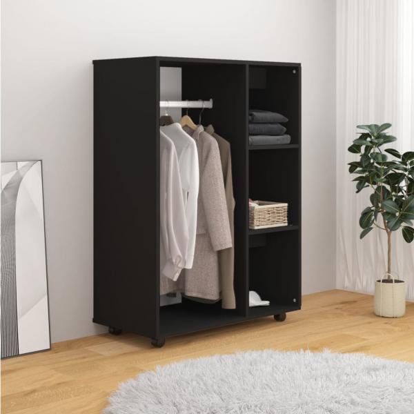 Kleiderschrank Schwarz 80x40x110 cm Holzwerkstoff