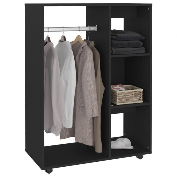 Kleiderschrank Schwarz 80x40x110 cm Holzwerkstoff