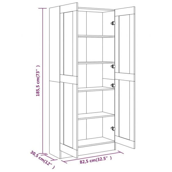 Bücherregal Braun Eichen-Optik 82,5x30,5x185,5 cm Holzwerkstoff