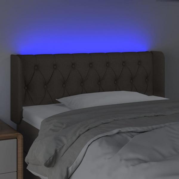 LED Kopfteil Taupe 103x16x78/88 cm Stoff