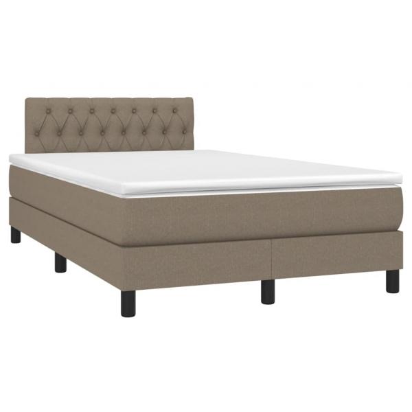 Boxspringbett mit Matratze & LED Taupe 120x200 cm Stoff