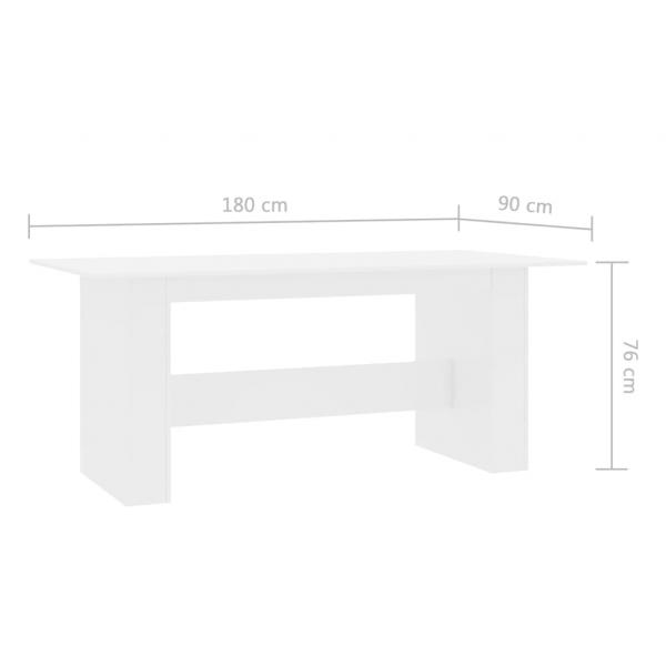 Esstisch Hochglanz-Weiß 180x90x76 cm Holzwerkstoff