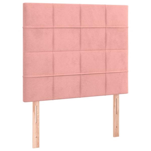 Boxspringbett mit Matratze Rosa 90x190 cm Samt