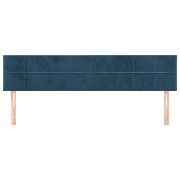 Kopfteile 2 Stk. Dunkelblau 100x5x78/88 cm Samt