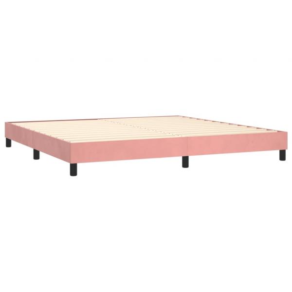 Boxspringbett mit Matratze Rosa 200x200 cm Samt