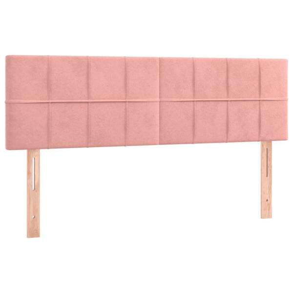 Boxspringbett mit Matratze & LED Rosa 140x190 cm Samt