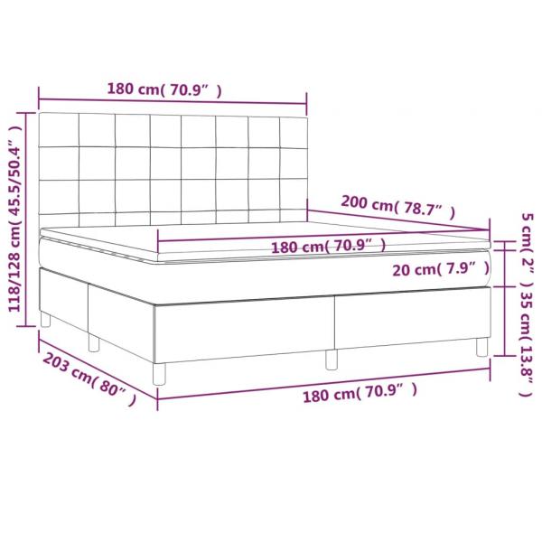 Boxspringbett mit Matratze Rosa 180x200 cm Samt