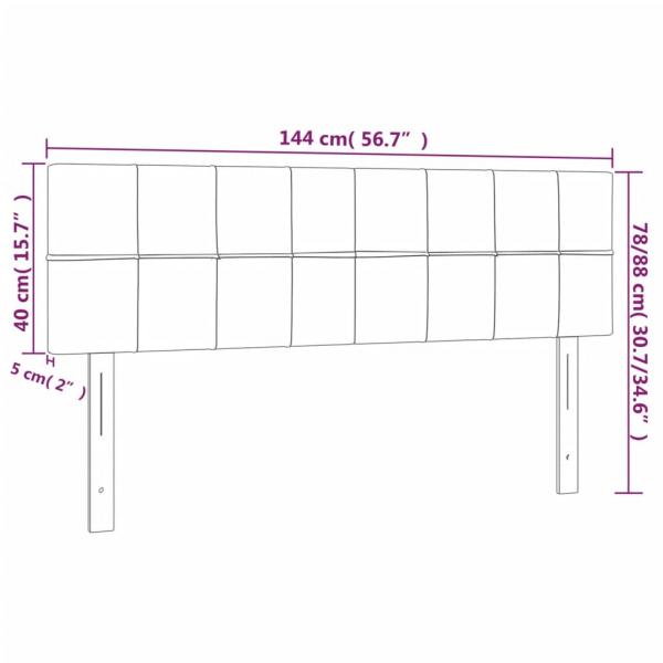 LED Kopfteil Rosa 144x5x78/88 cm Samt