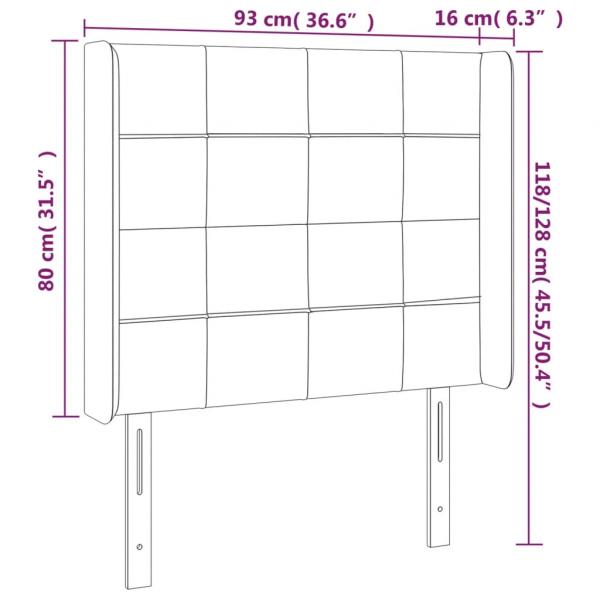 LED Kopfteil Rosa 93x16x118/128 cm Samt