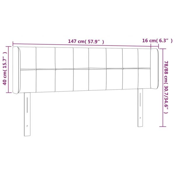 Kopfteil mit Ohren Rosa 147x16x78/88 cm Samt