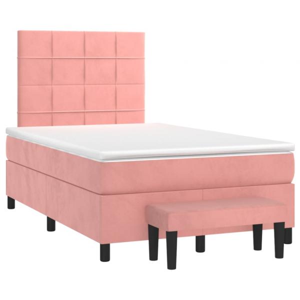 Boxspringbett mit Matratze Rosa 120x200 cm Samt