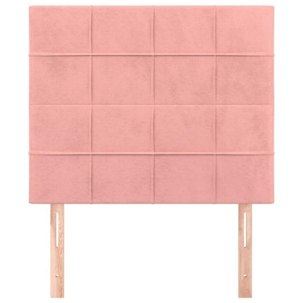 Kopfteile 2 Stk. Rosa 90x5x78/88 cm Samt