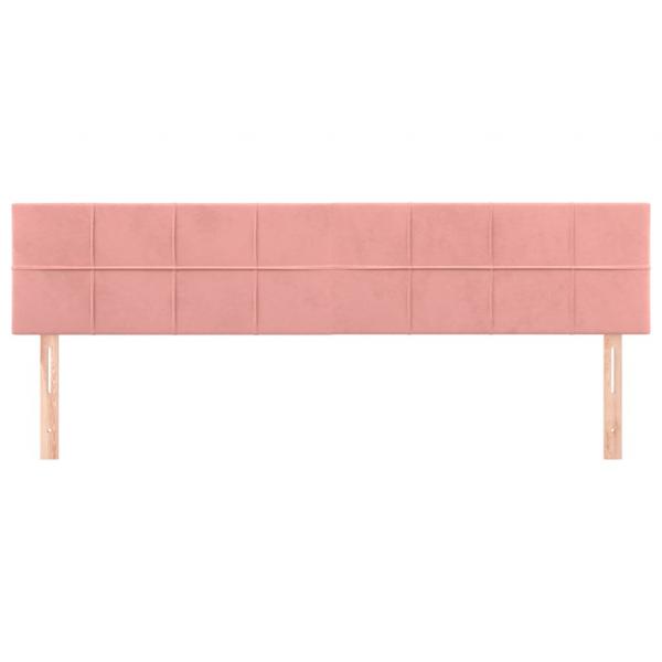 Kopfteile 2 Stk. Rosa 100x5x78/88 cm Samt