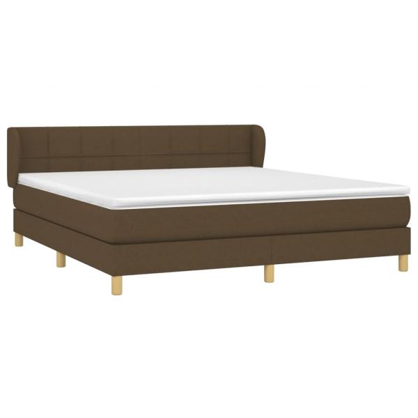 Boxspringbett mit Matratze Dunkelbraun 180x200 cm Stoff