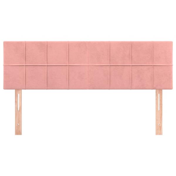 Kopfteile 2 Stk. Rosa 72x5x78/88 cm Samt