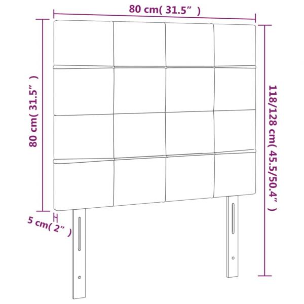 LED Kopfteil Dunkelblau 80x5x118/128 cm Samt