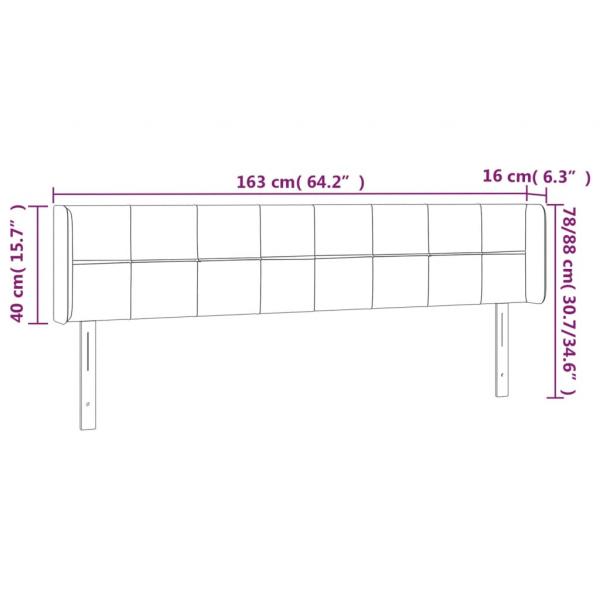 LED Kopfteil Dunkelblau 163x16x78/88 cm Samt