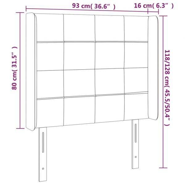 LED Kopfteil Dunkelgrün 93x16x118/128 cm Samt