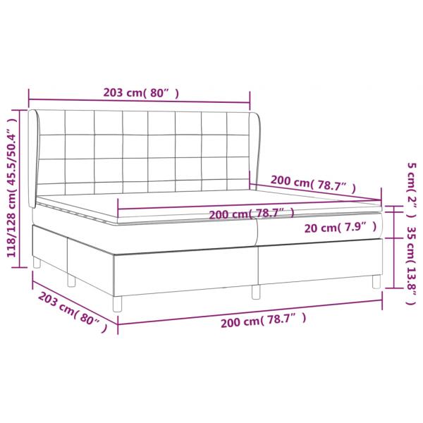 Boxspringbett mit Matratze Dunkelblau 200x200 cm Samt